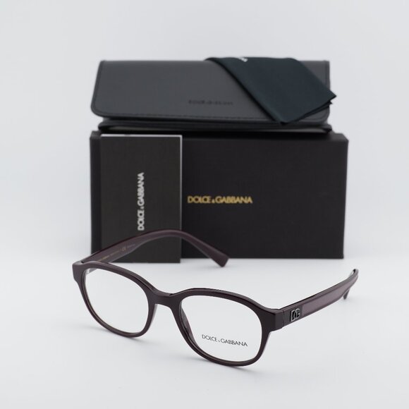 Dolce & Gabbana DG3339 3332 Rectangle Eyeglasses 53mm - Dark Bordeaux - Picture 1 of 11